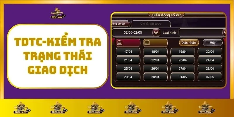 Hướng Dẫn Nạp Tiền TDTC – Nhanh Gọn, An Toàn Chỉ Trong Vài Bước 3 TDTC - Kiểm Tra Trạng Thái Giao Dịch