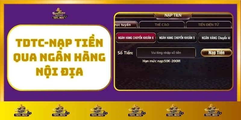 Hướng Dẫn Nạp Tiền TDTC – Nhanh Gọn, An Toàn Chỉ Trong Vài Bước 1 TDTC - Nạp Tiền Qua Ngân Hàng Nội Địa